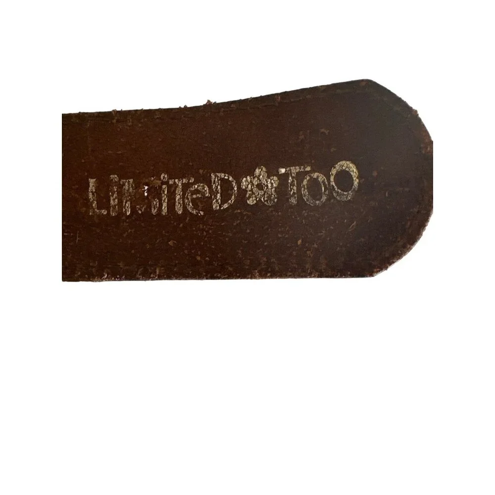Limited Too Canvas & Leather U.S. Army Belt With Military Patch Accents Adjustab